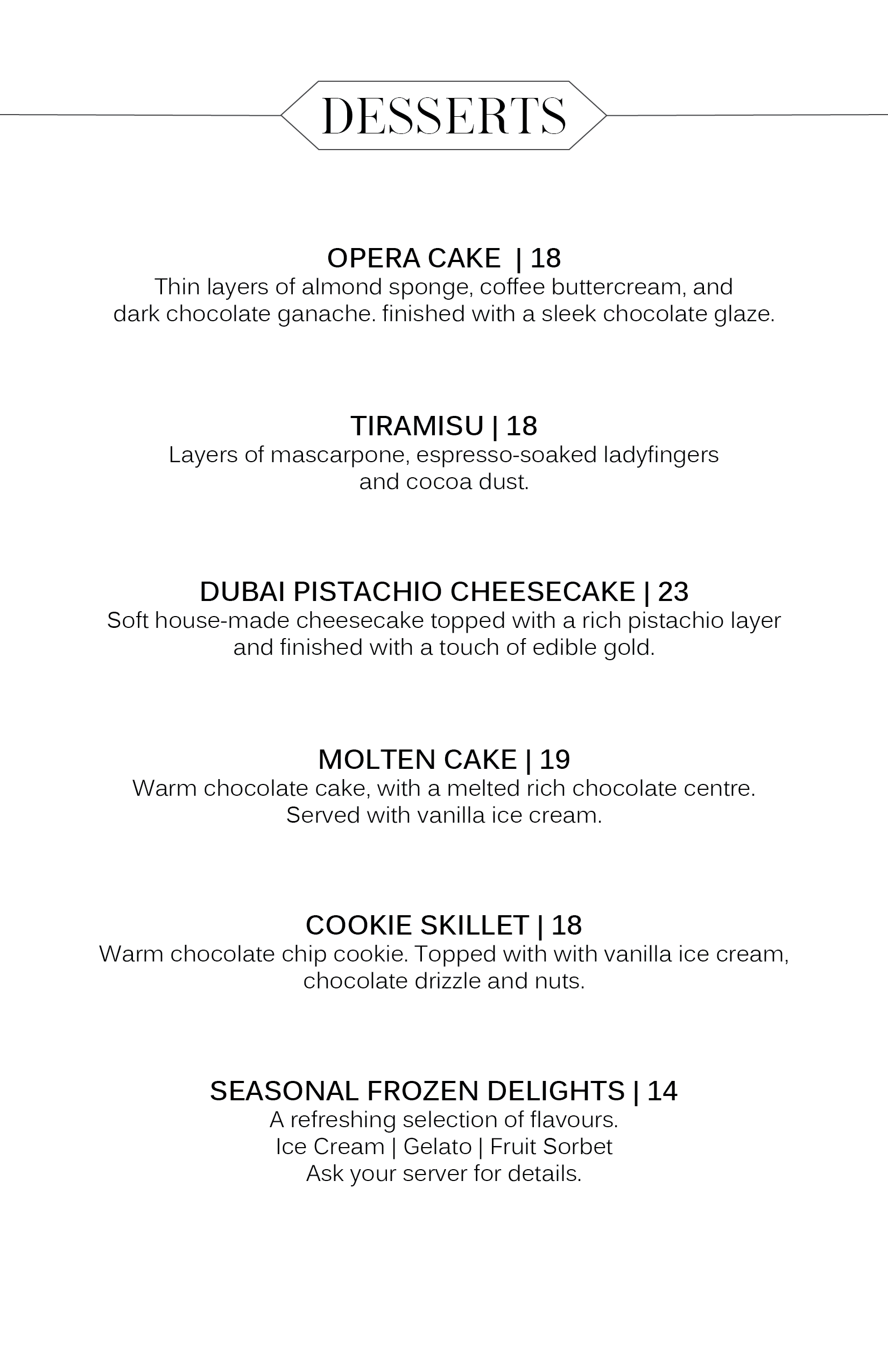 dessert menu vancouver